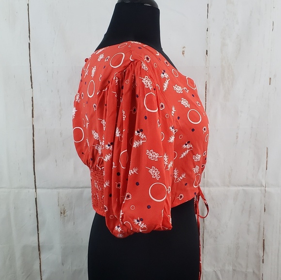 Free People Danni Jane Crop Top Red Sz 8 NWT - Picture 4 of 8